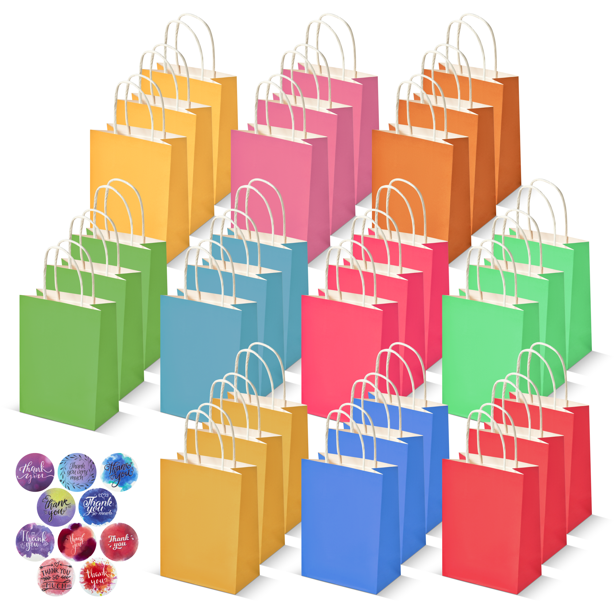 30 Pack Mix Color Kraft Bags