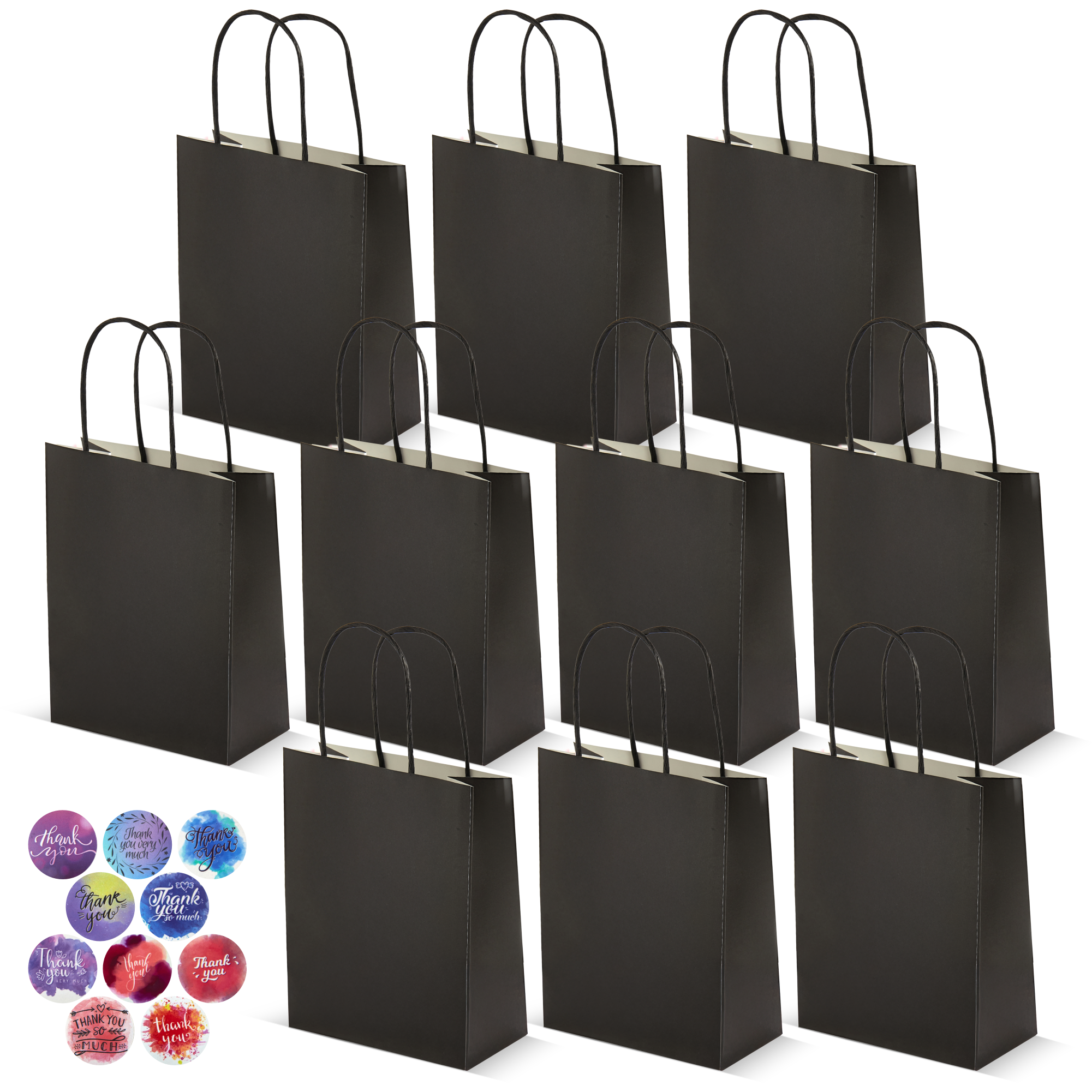 10 Pack Black Color Kraft Bags