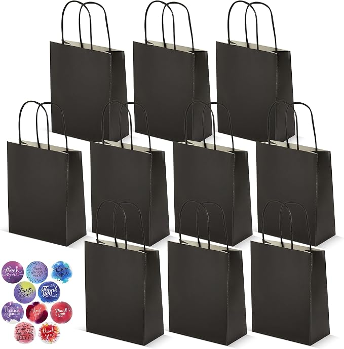 HURUC Colourful Paper Party Bags with Handles 30 Pack