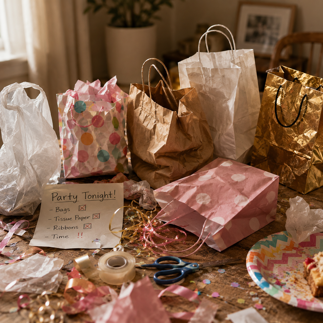 10 Pack Mix Color Kraft Bags