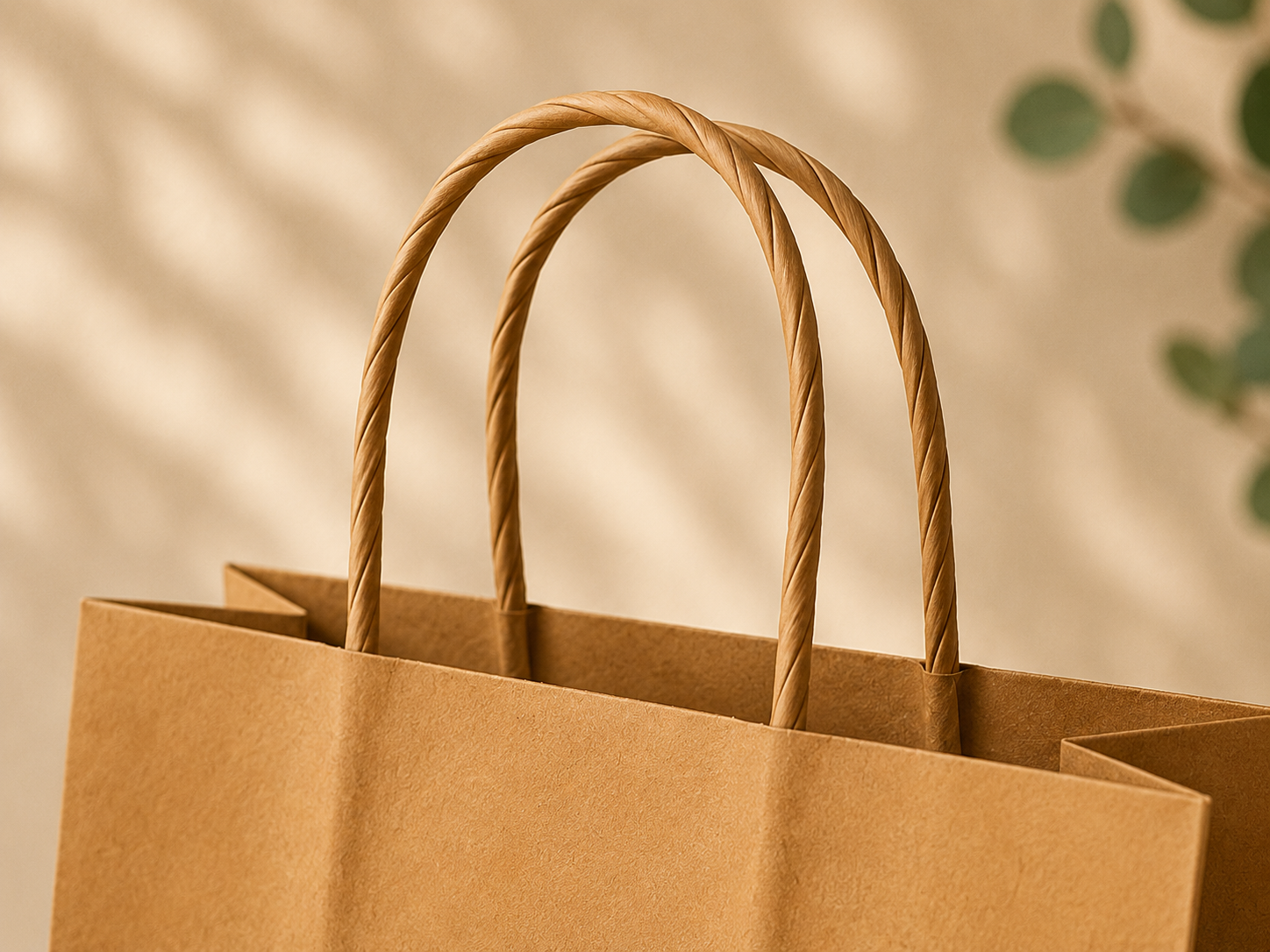 HURUC Brown Paper Bags with Handles 50 Pack Medium
